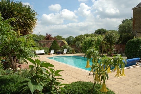 The swimming pool in the grounds